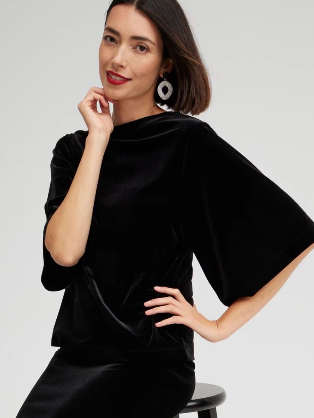 Chico's traveler’s collection velvet Tunic in black